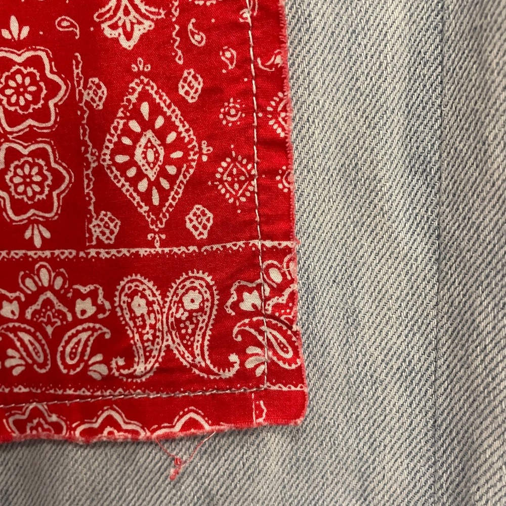 Adika Women's Wide Leg Jeans Bandana Patchwork "Troublemaker"